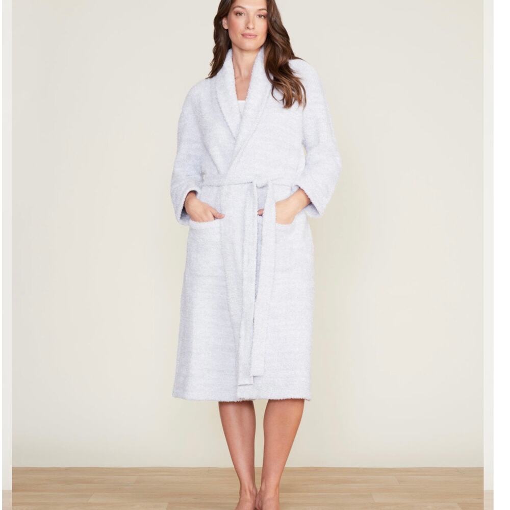 Barefoot Dreams Cozy Shawl Collar Robe in Light Gray